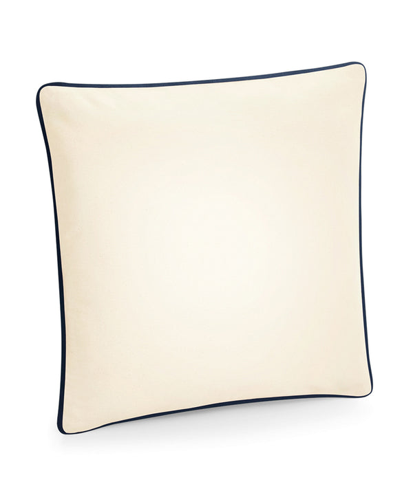 Westford Mill Fairtrade Cotton Piped Cushion Cover - Natural/French Navy