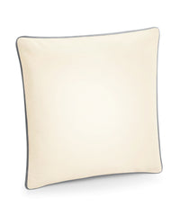 Westford Mill Fairtrade Cotton Piped Cushion Cover - Natural/Light Grey