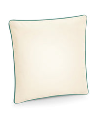 Westford Mill Fairtrade Cotton Piped Cushion Cover - Natural/Sage Green