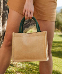Westford Mill Jute Mini Gift Bag - Black/Black