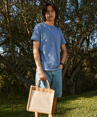 Westford Mill Cotton Pocket Jute Midi Tote - Natural