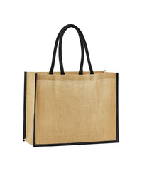 Westford Mill Natural Starched Jute Classic Shopper - Natural/Black