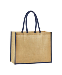 Westford Mill Natural Starched Jute Classic Shopper - Natural/Navy
