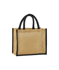 Westford Mill Natural Starched Jute Midi Tote - Natural/Black