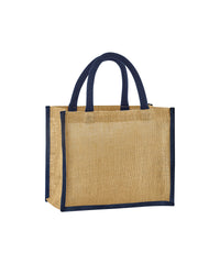 Westford Mill Natural Starched Jute Midi Tote - Natural/Navy