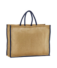 Westford Mill Natural Starched Jute Market Shopper - Natural/Navy