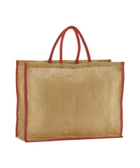 Westford Mill Natural Starched Jute Market Shopper - Natural/Orange Rust