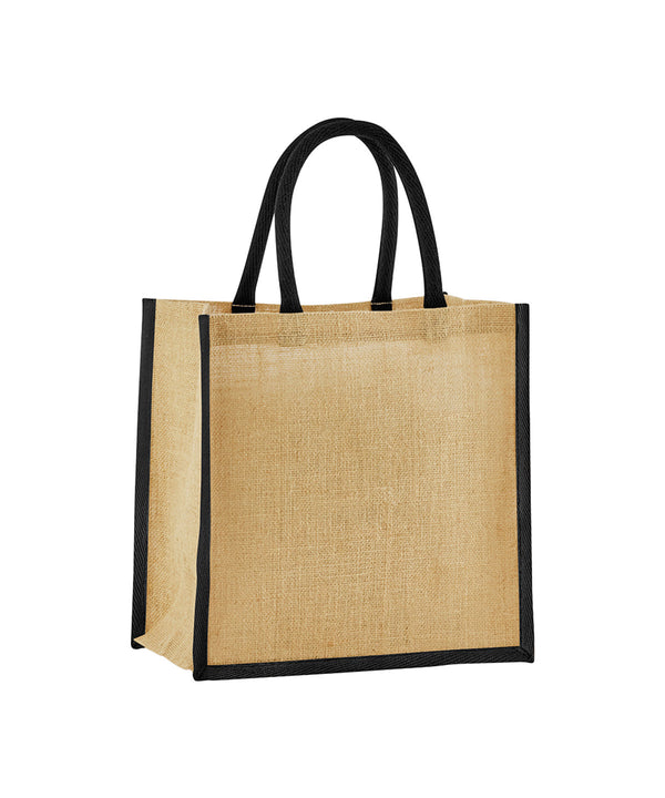 Westford Mill Natural Starched Jute Mini Gift Bag - Natural/Black
