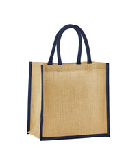 Westford Mill Natural Starched Jute Mini Gift Bag - Natural/Navy
