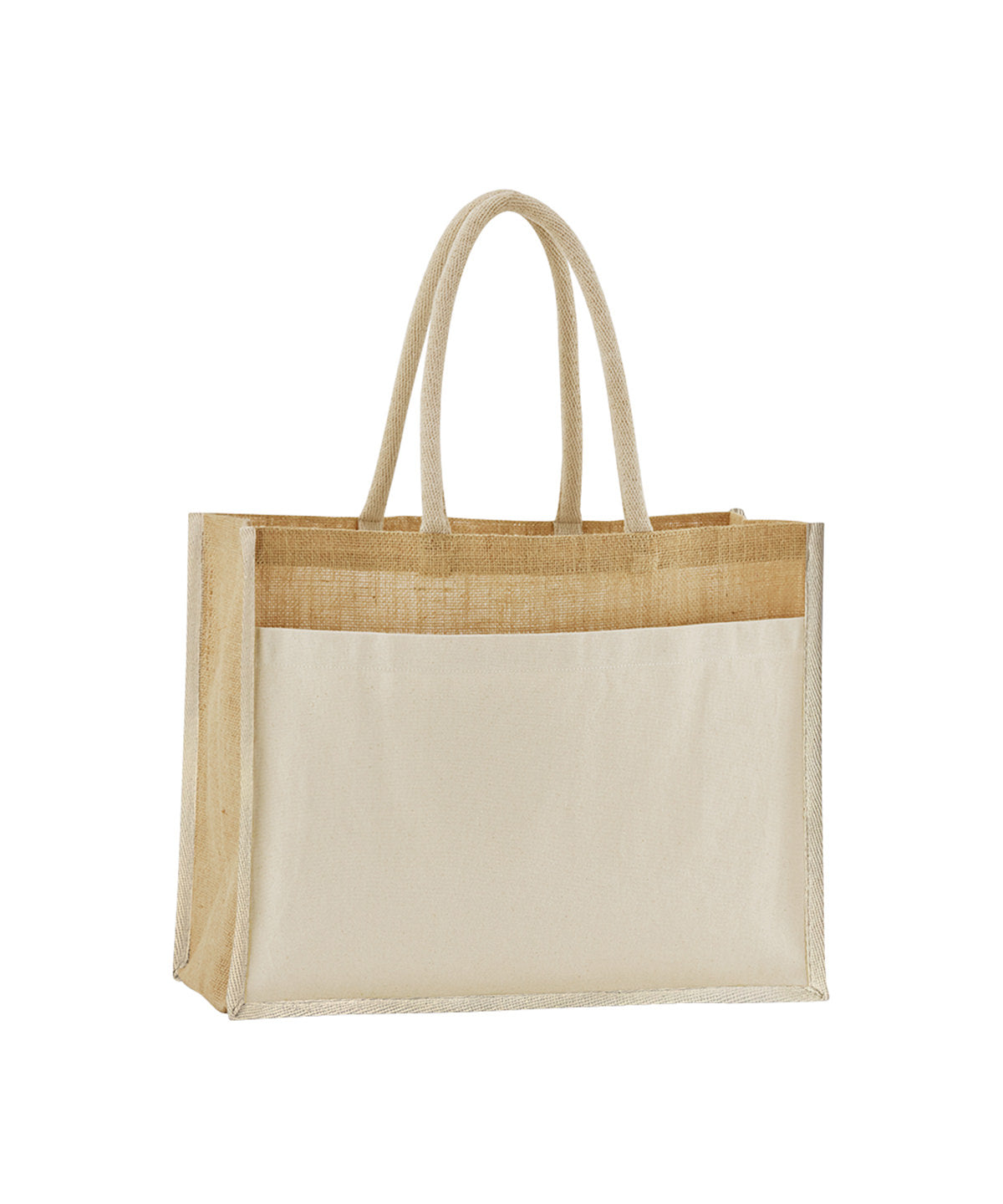 Westford Mill Cotton Pocket Natural Starched Jute Shopper - Natural