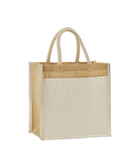 Westford Mill Cotton Pocket Natural Starched Jute Midi Tote - Natural