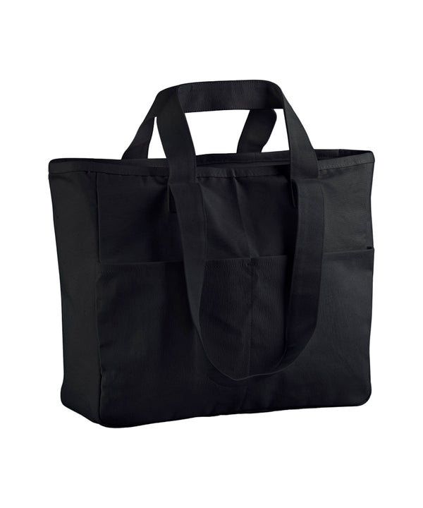 Westford Mill Double-handle Cargo Pocket Tote - Black