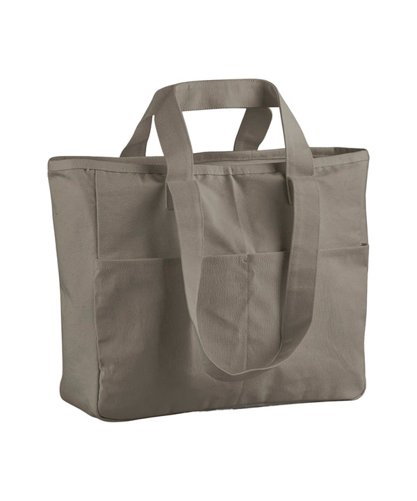 Westford Mill Double-handle Cargo Pocket Tote - Mushroom