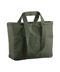 Westford Mill Double-handle Cargo Pocket Tote - Olive Green