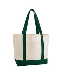 Westford Mill EarthAware® Organic Varsity Shopper - Natural/Bottle Green
