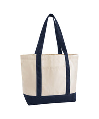 Westford Mill EarthAware® Organic Varsity Shopper - Natural/French Navy