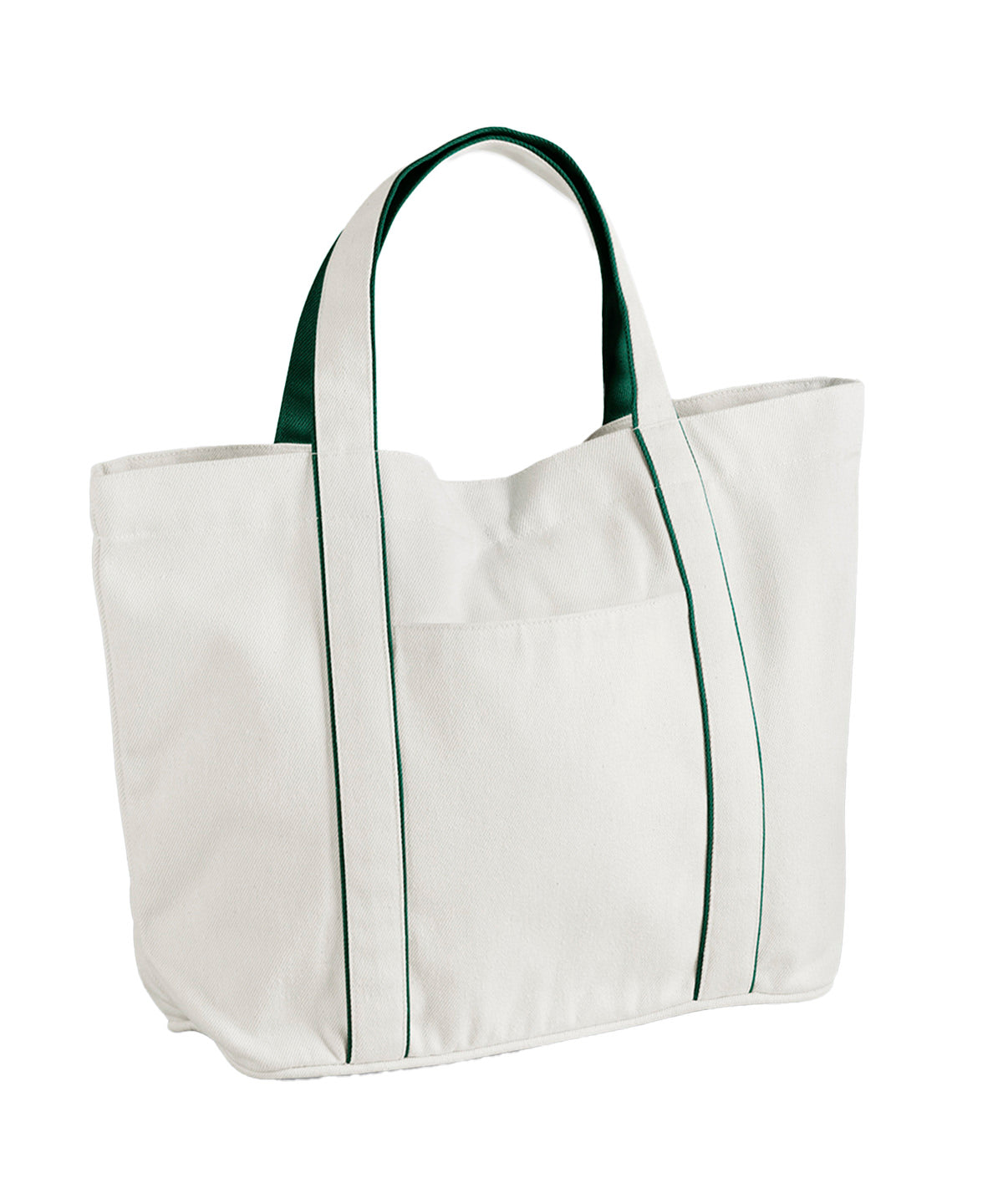 Westford Mill Courtside Medium Tote - Soft White/Bottle Green