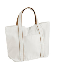 Westford Mill Courtside Medium Tote - Soft White/Caramel