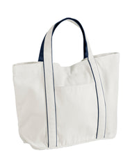 Westford Mill Courtside Medium Tote - Soft White/French Navy