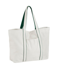 Westford Mill Courtside Large Tote - Soft White/Bottle Green