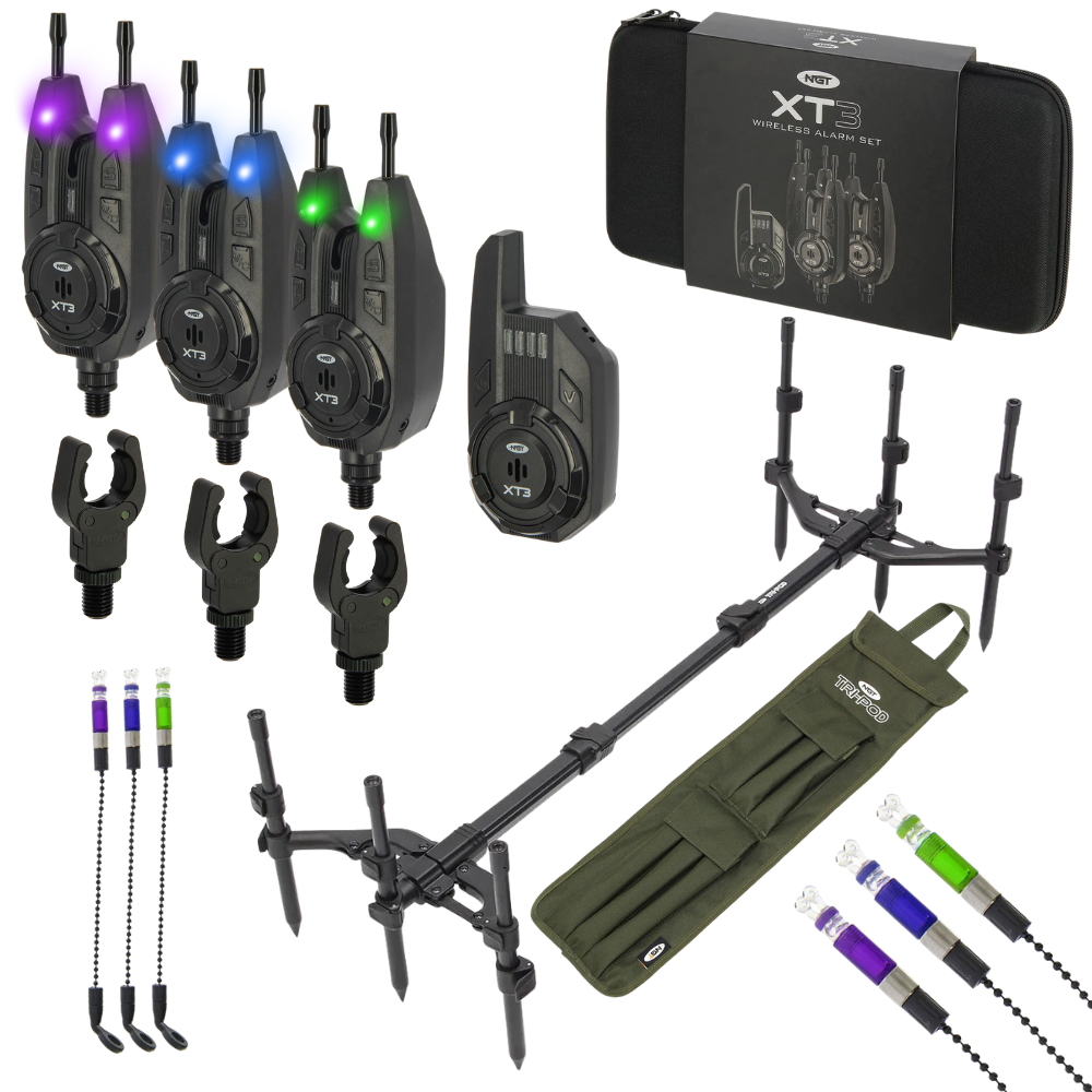 NGT Tri-Pod + XT3 3pc Bite Alarm Set