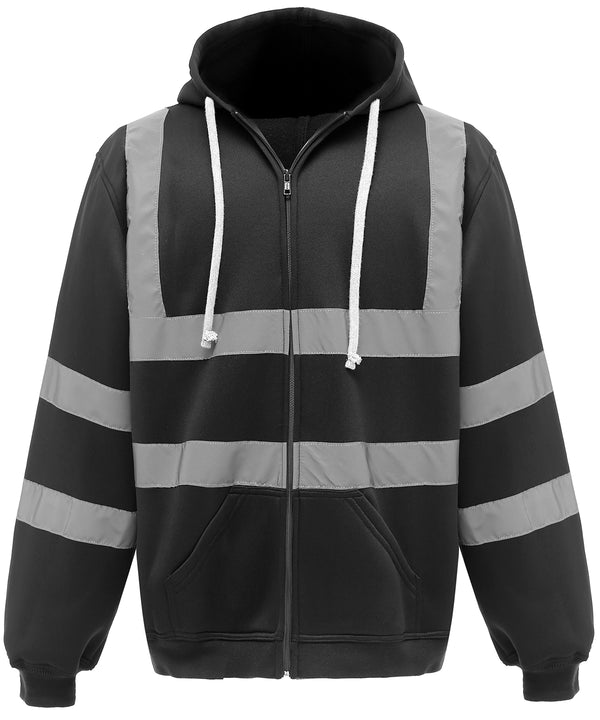 Yoko Hi-vis Zip Hoodie - Black
