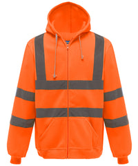 Yoko Hi-vis Zip Hoodie - Orange