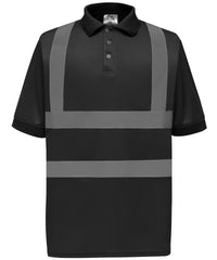 Yoko Hi-vis Short Sleeve Polo - Black