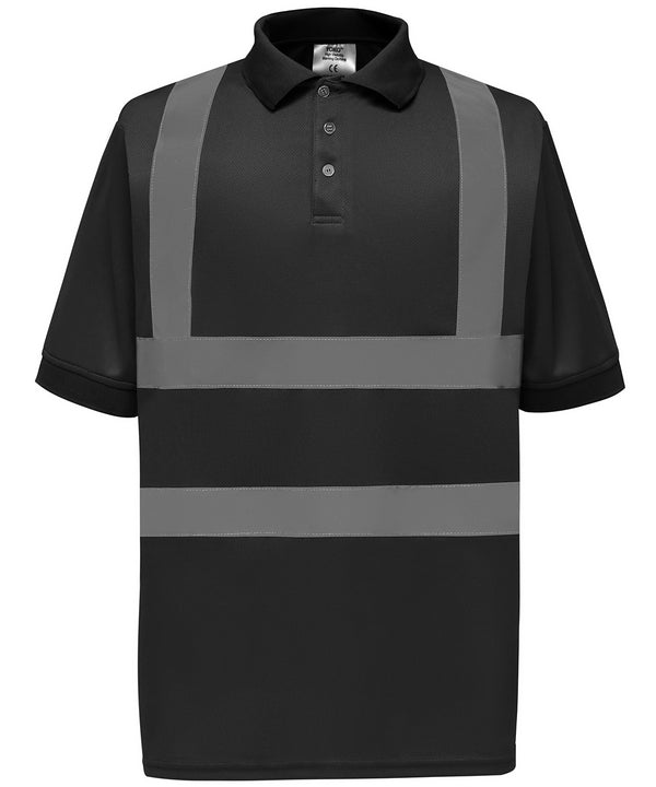 Yoko Hi-vis Short Sleeve Polo - Black