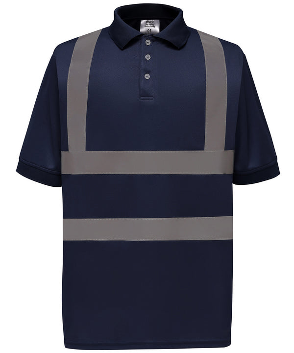 Yoko Hi-vis Short Sleeve Polo - Navy
