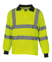 Yoko Hi-vis Long Sleeve Polo - Orange