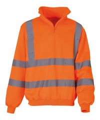 Yoko Hi-vis ¼ Zip Sweatshirt - Orange