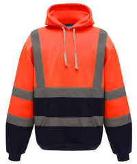 Yoko Hi-vis Pull-over Hoodie - Orange/Navy