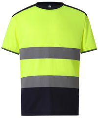 Yoko Hi-vis Two-tone T-shirt - Yellow/Navy