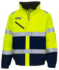 Yoko Hi-vis Fontaine Flight Jacket - Yellow/Navy