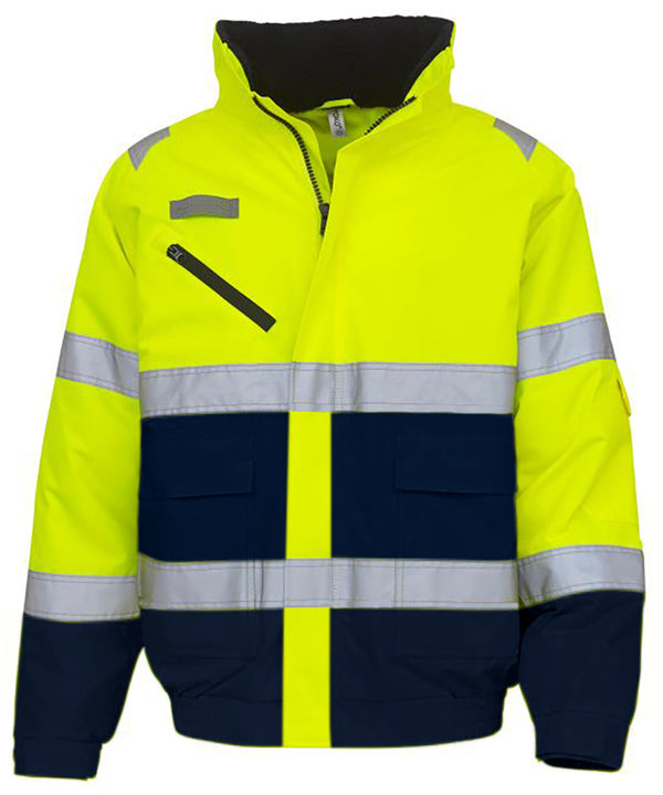 Yoko Hi-vis Fontaine Flight Jacket - Yellow/Navy