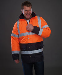 Yoko Hi-vis Two-tone Motorway Jacket - Orange/Navy