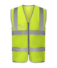 Yoko Hi-vis Zip Id Reflective Border Waistcoat - Hi-vis Yellow
