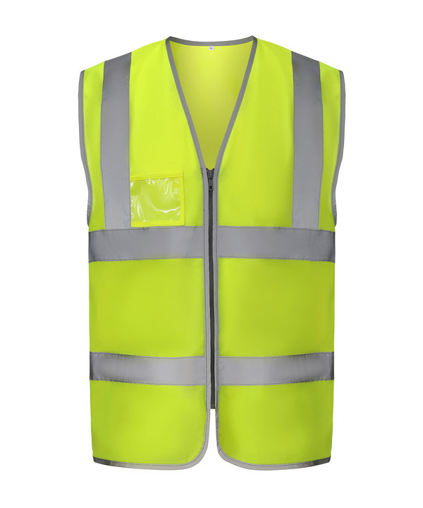 Yoko Hi-vis Zip Id Reflective Border Waistcoat - Hi-vis Yellow