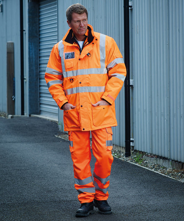 Yoko Hi-vis Polycotton Cargo Trousers with Kneepad Pockets - Orange