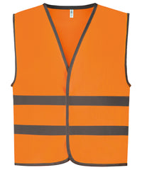 Yoko Hi-vis Reflective Border Kids Waistcoat - Fluo Pink