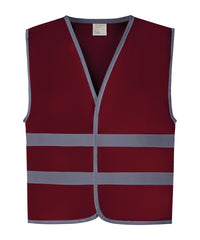 Yoko Hi-vis Reflective Border Kids Waistcoat - Maroon