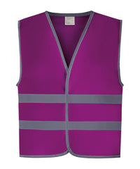 Yoko Hi-vis Reflective Border Kids Waistcoat - Raspberry