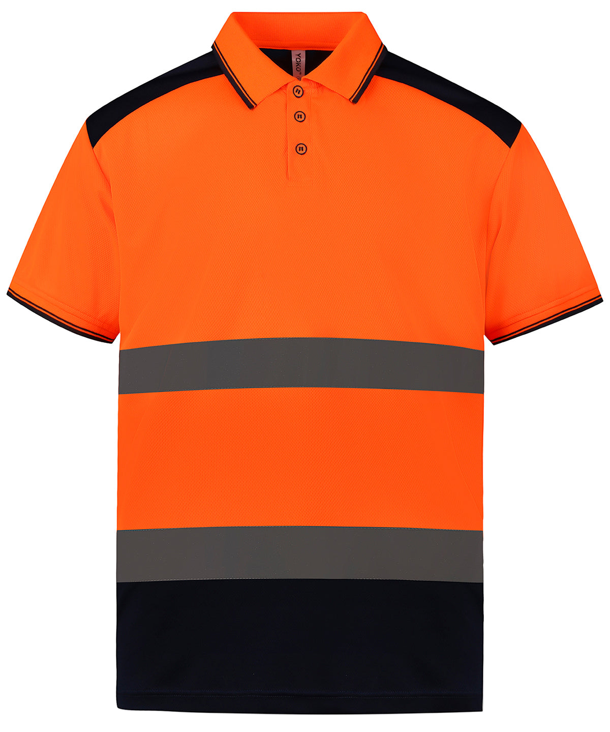 Yoko Hi-vis Two-tone Polo Shirt - Orange/Navy