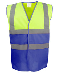 Yoko Hi-vis Two-tone Waistcoat - Hi-vis Yellow/Royal Blue