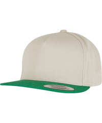 Flexfit Classic 5-panel Snapback - Beige/Green