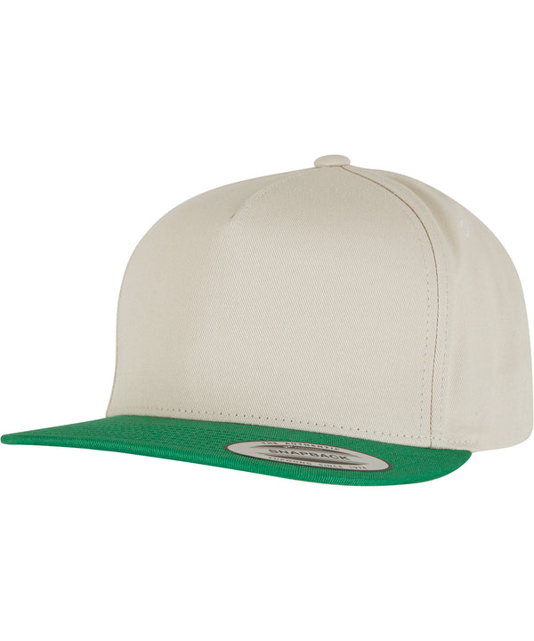 Flexfit Classic 5-panel Snapback - Beige/Green