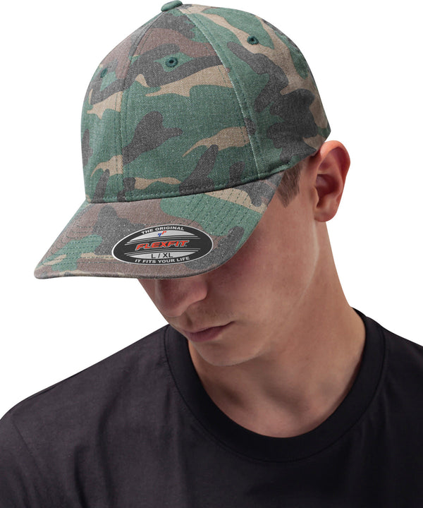 Flexfit Garment Washed Camo - Green Camo