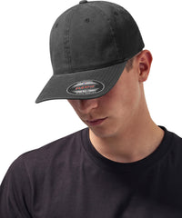 Flexfit Garment Washed Cotton Dad Hat - Black