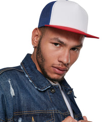 Flexfit Foam Trucker with White Front - Black/White/Black